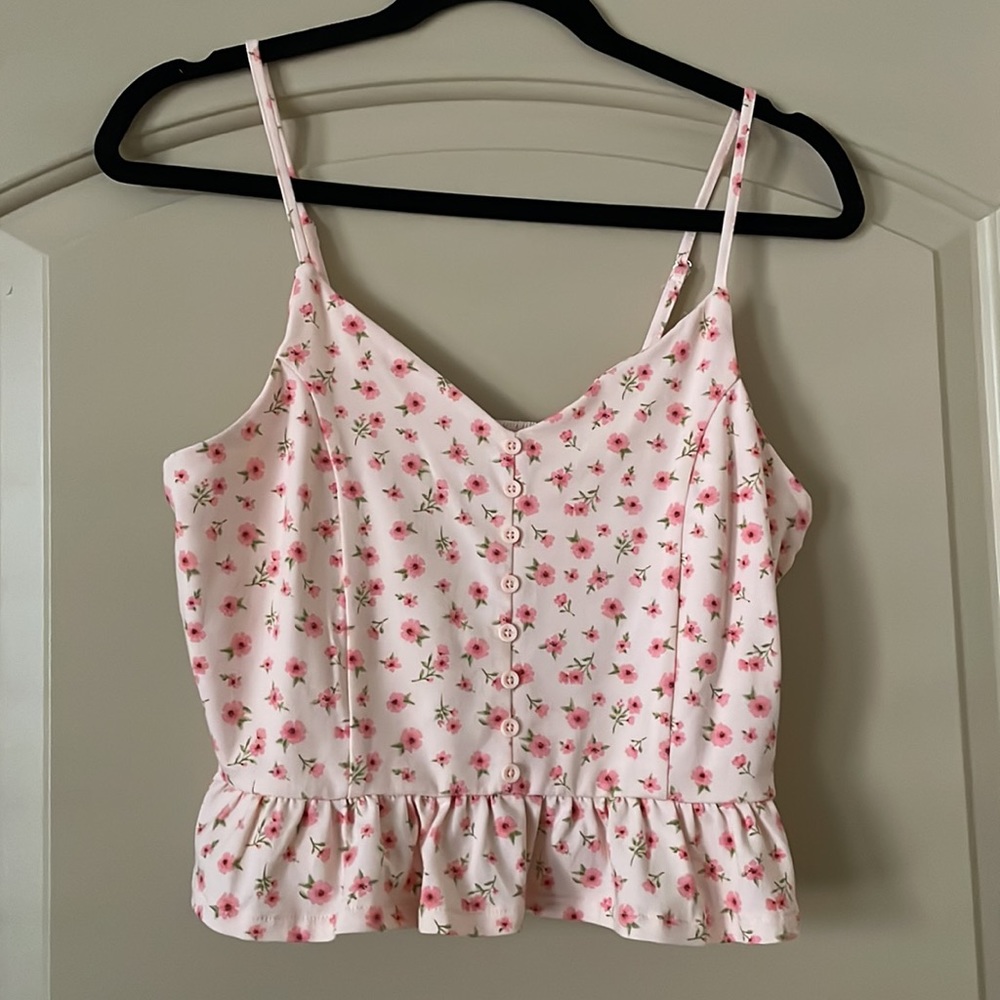 Pink cropped tank top